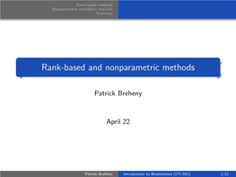 Rank-Based and Nonparametric Methods