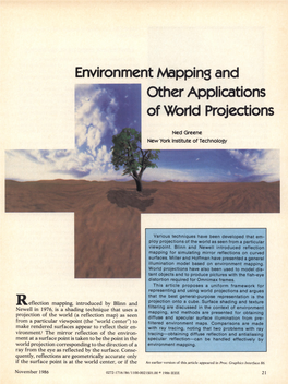 Environment Mapping and Other Applications of World Projections Yl.; Ned Greene New York Institute of Technology