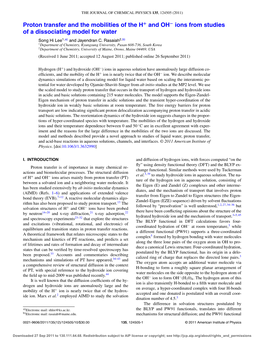 Proton Transfer and the Mobilities of the H and OH Ions from Studies of A