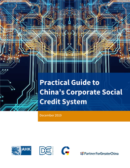 Practical Guide to China's Corporate Social Credit System