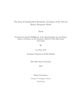 The Sum of Standardized Residuals: Goodness of Fit Test for Binary Response Model