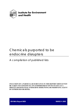 Chemicals Purported to Be Endocrine Disrupters