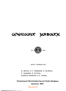 Genealogysk Jierboekje 1971