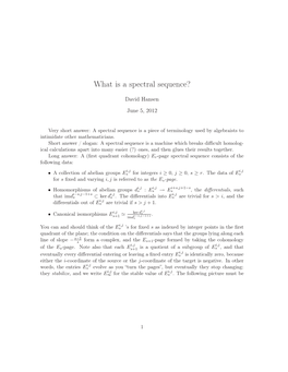 What Is a Spectral Sequence?