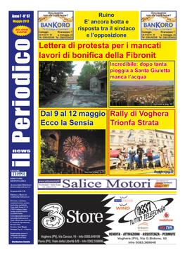 Lettera Di Protesta Per I Mancati Lavori Di Bonifica Della Fibronit Incredibile: Dopo Tanta Pioggia a Santa Giuletta Manca L’Acqua