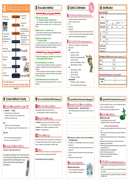 ② Evacuation Method ③ Safety Confirmation ④ Identification ⑤