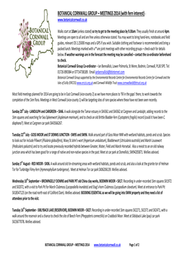 BOTANICAL CORNWALL GROUP – MEETINGS 2014 (With Fern Interest)