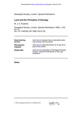 Principles of Geology Lyell And