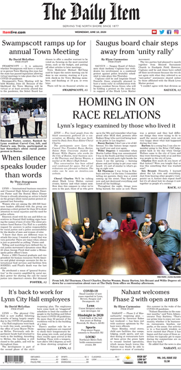 HOMING in on RACE RELATIONS Lynn’S Legacy Examined by Those Who Lived It
