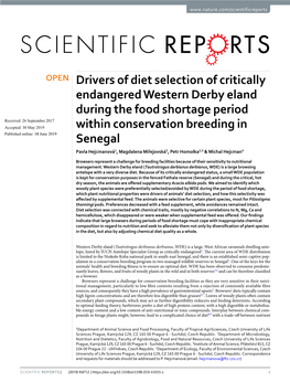 Drivers of Diet Selection of Critically Endangered Western Derby Eland