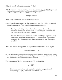 Heat Capacity (C) of the Object