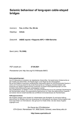 Seismic Behaviour of Long-Span Cable-Stayed Bridges