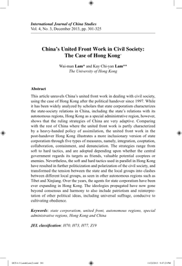 China's United Front Work in Civil Society