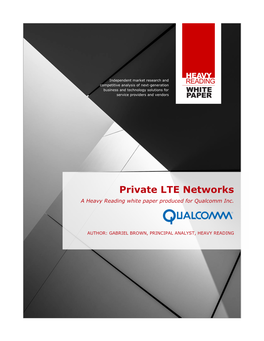 White Paper: Private LTE Networks