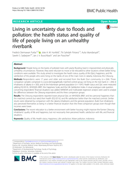 Living in Uncertainty Due to Floods and Pollution: the Health Status and Quality of Life of People Living on an Unhealthy Riverb