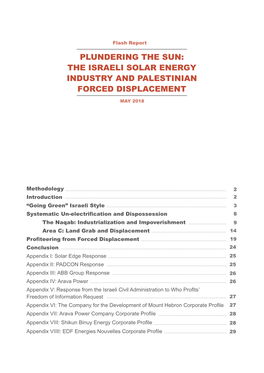 Plundering the Sun: the Israeli Solar Energy Industry and Palestinian Forced Displacement