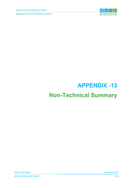 APPENDIX -13 Non-Technical Summary
