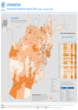 AFGHANISTAN Humanitarian Operational Capacity (3W) (October - December 2020)