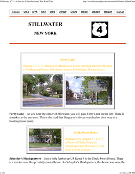 Stillwater, NY -- a Site on a Revolutionary War Road Trip