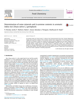 Determination of Some Minerals and Î²-Carotene Contents in Aromatic