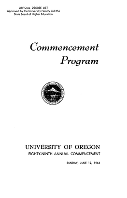 Commencement Program