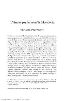 Histoire Par Les Noms' in Macedonia