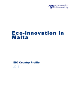 Eco-Innovation in Malta