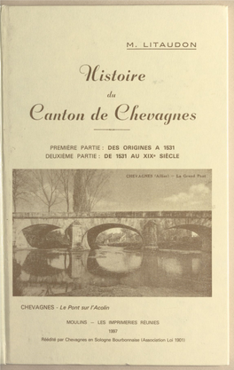 Histoire Du Canton De Chevagnes
