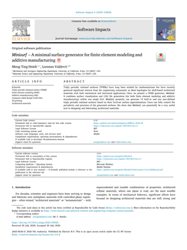 Software Impacts Minisurf