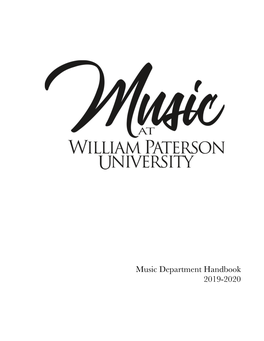 Music Department Handbook 2019-2020