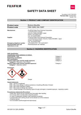 Safety Data Sheet