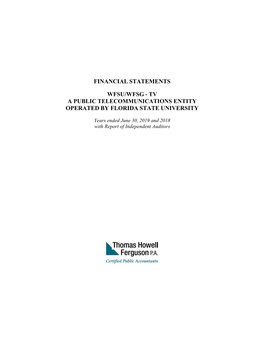 Financial Statements Wfsu/Wfsg