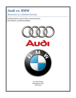 Audi Vs. BMW Business in a Global Society