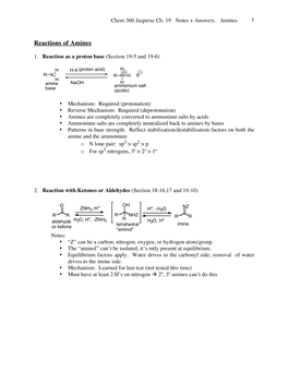 Reactions of Amines