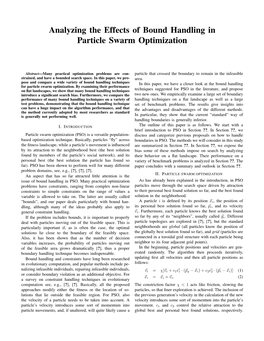 Analyzing the Effects of Bound Handling in Particle Swarm Optimization