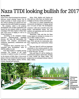 Naza TTDI Looking Bullish for 2017