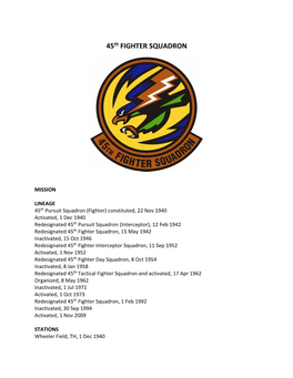 45Th FIGHTER SQUADRON