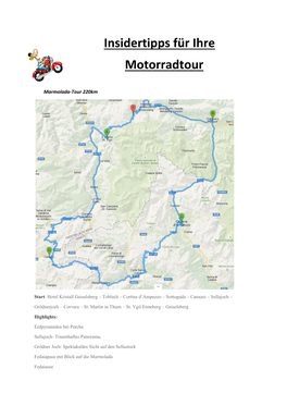 Insidertipps Für Ihre Motorradtour