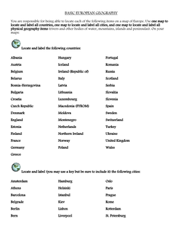 Basic European Geography