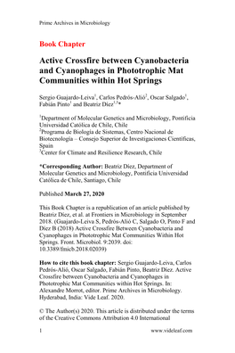 Active Crossfire Between Cyanobacteria and Cyanophages in Phototrophic Mat Communities Within Hot Springs