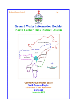 Ground Water Information Booklet North Cachar Hills District, Assam