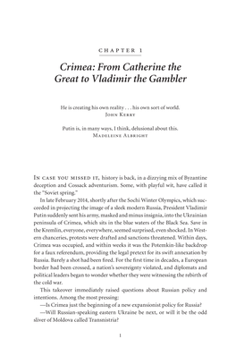 Crimea: from Catherine the Great to Vladimir the Gambler