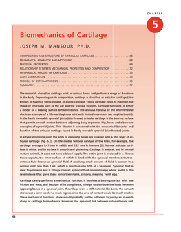 Biomechanics of Cartilage