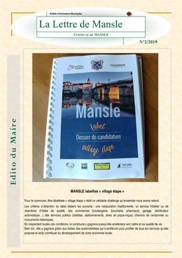 Lettre De MANSLE N°2-2019.Pub