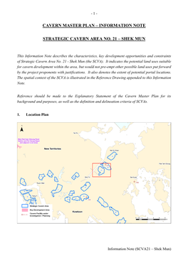 Information Note Strategic Cavern Area No. 21 – Shek