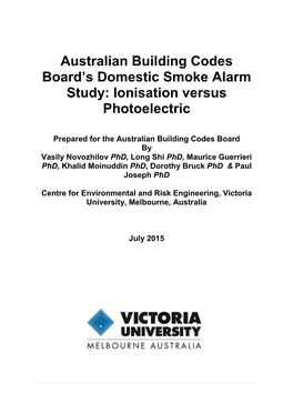 Australian Building Codes Board's Domestic Smoke Alarm Study