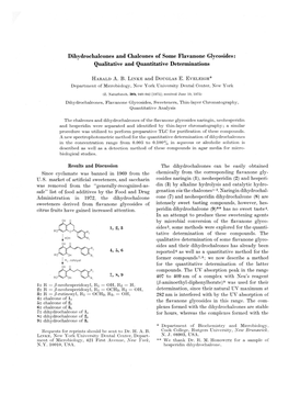 Dihydrochalcones and Chalcones of Some Flavanone Glycosides: Qualitative and Quantitative Determinations