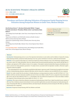 (ASWH) Prevalence and Factors Affecting Utilization