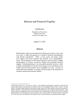 Bailouts and Financial Fragility