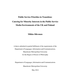 Public Service Priorities in Transition